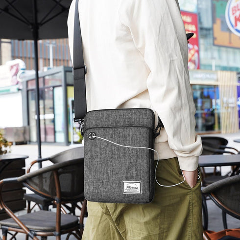 KIZUNA 10 Inch Water Resistant Tablet Sleeve Case, Shoulder Messenger Bag for iPad Pro, Galaxy Tab, Grey