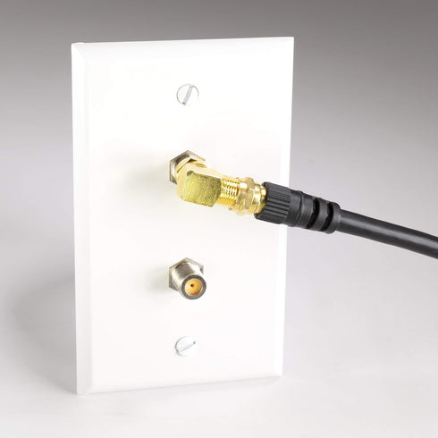THE CIMPLE CO Gold Coaxial Cable Right Angle Connector - 4 Pack for Tight Corners and Flat Panel TV Mounting