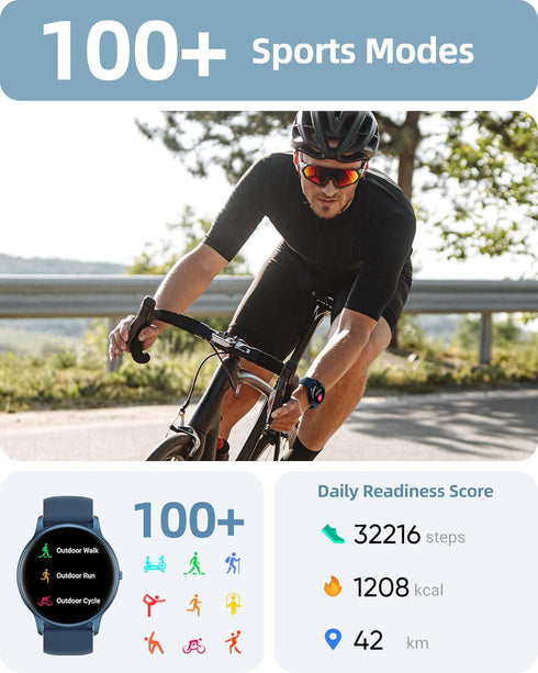 Parsonver Smart Watch for Men Women, 2024 Fitness Tracker with Call Function, Heart Rate/SpO2/Sleep Monitor, IP68
