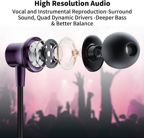 USB C Headphones with Mic Wired Earbuds for Galaxy S24 S23 FE S22 S21 iPhone 15, USB Type C Earphones Magnetic Noise Canceling in-Ear Headset for Oneplus Open 11 9 Samsung Z Flip Fold 5 Pixel 8 7 iPad