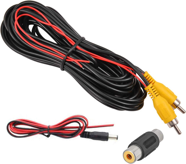 DALLUX Backup Camera RCA Video Cable, 20FT Car Reverse Rear View Camera Video Cable with Detection Wire