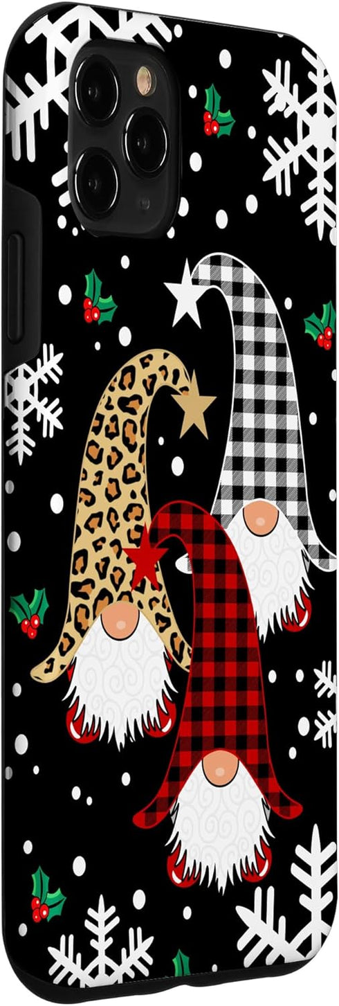 iPhone 11 Pro Max Case - Gnomes Buffalo Plaid Leopard Christmas Tree Santa Xmas Design