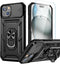 Goton iPhone 15 Plus Case - Heavy Duty Shockproof Bumper with Slide Camera Cover & Screen Protector, Black