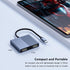 Aibilangose 4K@60Hz USB3.0/PD, Display Port Splitter for Dual Monitors, USB C to Dual DisplayPort Adapter