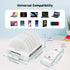 Vertical Laptop Stand for Desk, Adjustable Multi-Device Organizer, 6 in 1 with 360° Rotating Base, White