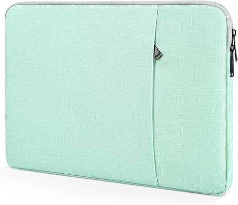 Mint Green Laptop Sleeve Case 15.6 16 Inch, Water-Resistant Shockproof Carrying Cover with Accessory Pocket for HP,