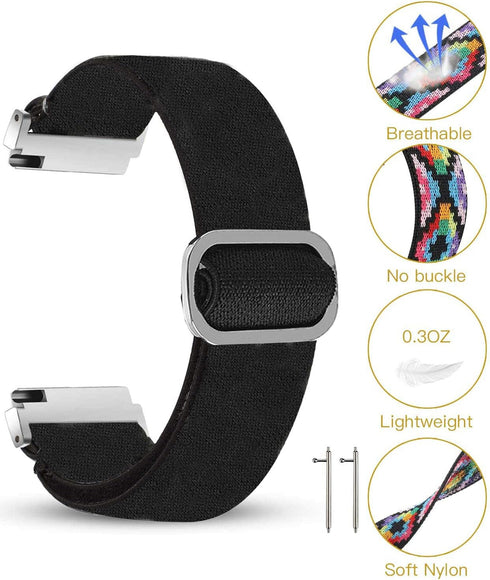 ID208 Plus Smart Watch Band, Lamshaw Stretch Nylon Adjustable Replacement Strap for Men & Women, 1.8 Inches