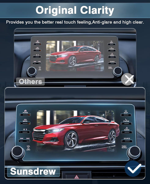 2PCS Accord Screen Protector for 2018-2021 2022 Honda Accord EX EX-L Sport Touring, 8-inch Touchscreen Tempered Glass