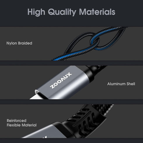 ZOOAUX USB C Splitter, 2-in-1 Type C Audio Dongle Cable with PD 60W Fast Charging, Dual USB C Headphone and Charger