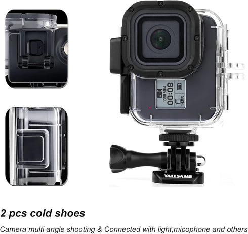 Waterproof Case with Dive Filters for GoPro Hero 8 Black, 196ft/60m Protective Underwater Diving Housing Accessories