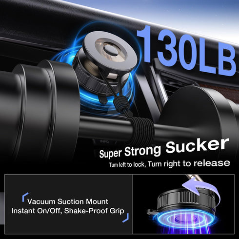 Vooii (130+LB 3000gf 360 17 16 15 14 13 12 Phone Holders for Your Car for Magsafe Strongest Ever Suction & Magnetic)