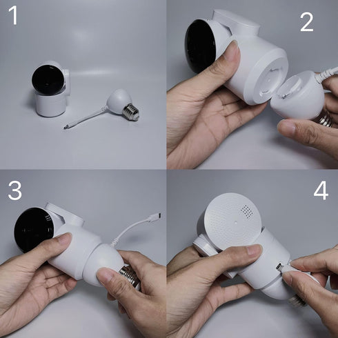 EC27 Bulb Connector for P1 360° Security Camera, Wireless Outdoor/Indoor Camera, Easy Installation