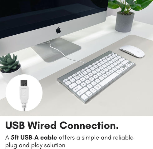 Macally Wired Keyboard for Mac | Compatible Apple Keyboard (78 Keys) for MacBook Pro/Air, iMac, Mac Mini