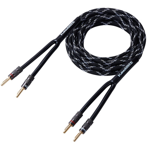14AWG Speaker Wire Cable (6 Feet), 1 Pack Premium Heavy Duty Braided Speaker Cable with Dual Gold Plated Banana Plug