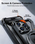 Z Case for iPhone 14 Pro, Frameless with MagSafe Kickstand, Ultra Thin Shockproof Metal Slim Hard Case, Black