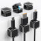Magnetic Cable Clips, 6 Pack Under Desk Cord Management for Nightstand, Home Office, Kitchen, Crystal Black