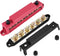 Mofeez Power Distribution Block Bus Bar, 6 x 3/8" Posts, 10 x #8 Screws, Max 48V 250A (Pair, Red & Black)