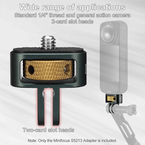 1/4" Adapter Screw Head Camera Mount for GoPro, CNC Aluminum Conversion Adapter for Action Cameras