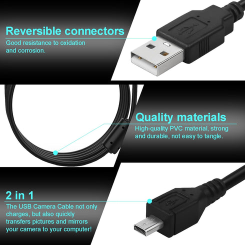 UC-E6 USB Cable for Nikon CoolPix S4000 S3000 S3300 S3700, Compatible with Nikon DSLR D3300 D750 D5300