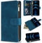 ZZXX iPhone 12 Case Wallet with Card Slot - Premium Soft PU Leather Zipper Flip Folio, Blue 6.1 inch