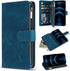 ZZXX iPhone 12 Case Wallet with Card Slot - Premium Soft PU Leather Zipper Flip Folio, Blue 6.1 inch
