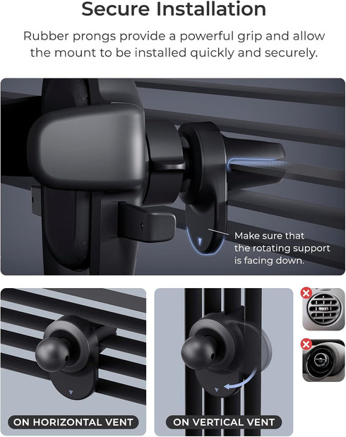 iOttie Easy One Touch 6 Air Vent Car Phone Mount, Universal Holder for iPhone, Google, Samsung, Moto, Huawei, Nokia,