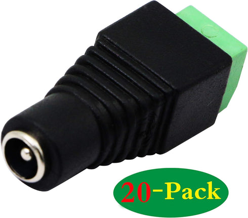 zdyCGTime DC 5.5 X 2.1mm Adapter, 2.1 X5.5mm Female Barrel Power Jack to 2 Pin/Way Female Bolt Connector