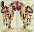 Elephant Pattern Leather Flip Case Wallet Cover for Samsung Galaxy A01 with Card Slot Holder Kickstand