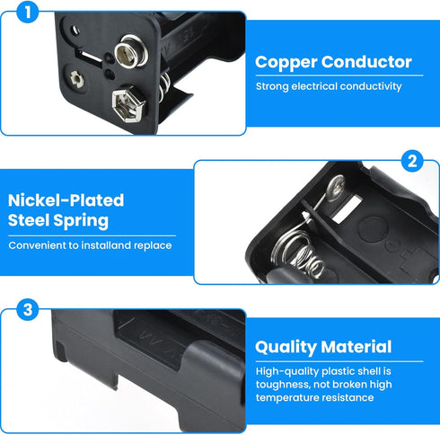 SDTC Tech AA Battery Holder with Snap Connector Kit - 2/4/6/8 x 1.5V Include Battery Case Box and Lead Wire