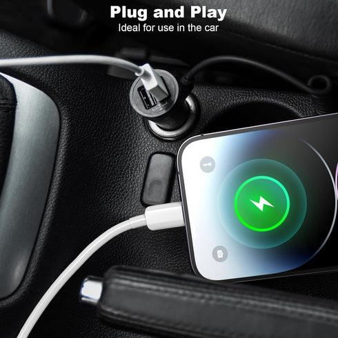 Car Carplay Cable for iPhone 16 15 Pro/Pro Max/Plus, 3FT+6FT USB A to USB C Fast Charging Cable for Car Charger
