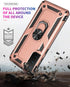 Samsung Galaxy S21 Plus Case 5G Military Grade Heavy Duty Armor Shockproof with Metal Rotating Ring Kickstand (Rose