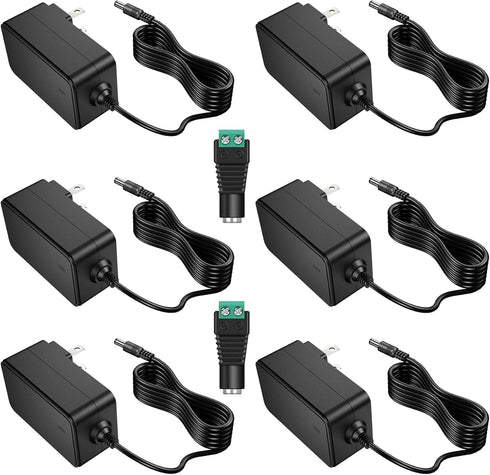 minidodoca 12V 2A AC Adapter Charger Replacement with 2 Tips, Regulated 12 Volts
