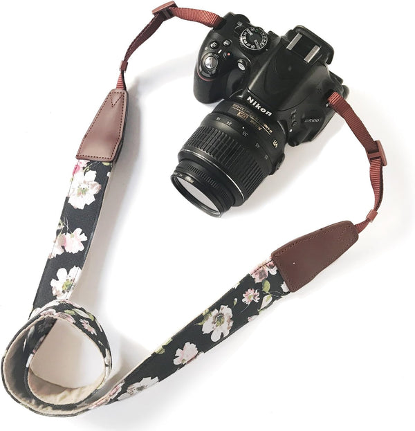 Adjustable Vintage Floral Camera Strap Neck for Nikon/Canon/Sony/Olympus DSLR/SLR, Shoulder Belt for Men/Women