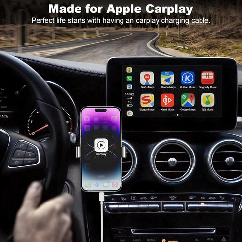 Car Apple Carplay Cable, 3FT Charger Cord, USB A to Lightning Cable for iPhone 14/13/12/11 Pro Max
