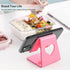 Crpich Acrylic Cell Phone Stand, Portable Pink Phone Holder for Desk, Compatible with iPhone 15 14 13 12 Pro Max