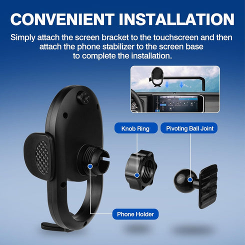 Autorder Car Phone Holder for 2024-2025 Jeep Wrangler JL/Gladiator JT, 12.3-Inch Screen, 360 Degree Rotation