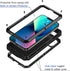 Lanhiem Metal Case for iPhone 13, Heavy Duty Shockproof Rugged Cover with Built-in Glass Screen Protector, Black