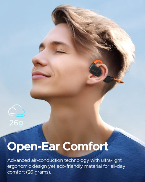 truefree F2 Open Ear Headphones, Bluetooth 5.3 Air Conduction Wireless Sport Earbuds with Enhanced Bass, 15H Playtime