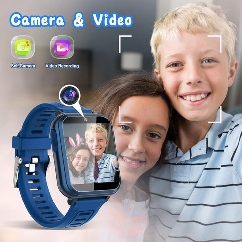 Smart Watch for Kids with 24 Puzzle Games, HD Touch Screen, Camera, Pedometer, Alarm Clock for 4-12 Year Olds