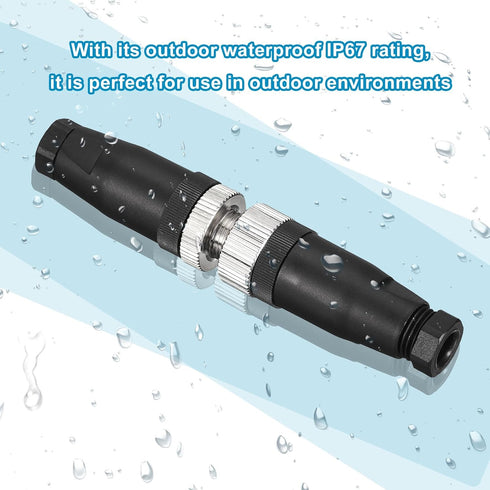 MECCANIXITY 8 Pin M12 Male & Female Aviation Wire Connector, 4 Set Waterproof IP67 Circular Connector