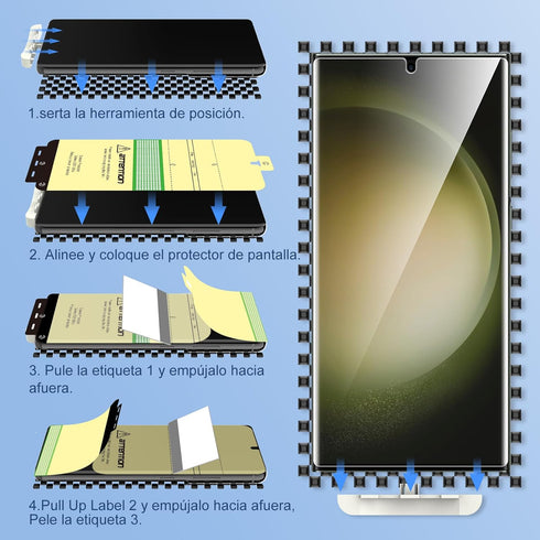 LK 2 Pack Screen Protector for Samsung Galaxy S23 Ultra, Not Glass, with Camera Lens Protector and Installation Tool