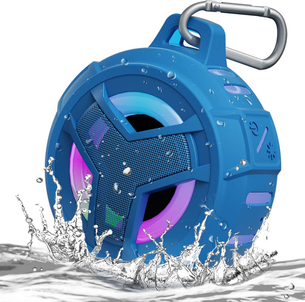 EBODA Shower Bluetooth Waterproof Speaker, IPX7 Floating Portable Wireless Small Speakers with Light, 24H Playtime for