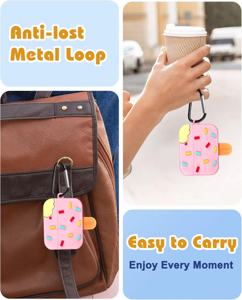 Joyleop 3 3D 3rd 2025 for Airpods Pro Case - Cute Funny for Women Girl Kids Girly Kawaii Ice Cream Cartoon Design Soft