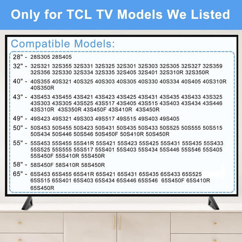 Maozhren 28" 32" 40" 43" 49" 50" 55" 65" 55S401 50S546 50S423 43S431 40S325 28S405 TV Legs for TCL Roku TV Stand Legs