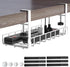 Under Desk Cable Management Tray, Xpatee Upgraded Wire Management with Clamp for Computer Cable Rack, No Damage White