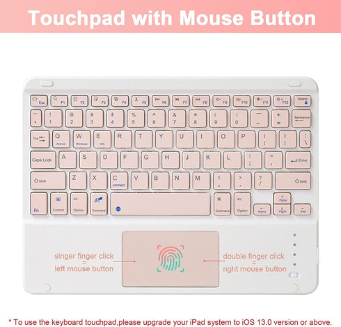 LAMA Wireless Keyboard Case with Touchpad for iPad 10.2" 9th 8th 7th Gen, Detachable Bluetooth Keyboard, Pencil Holder
