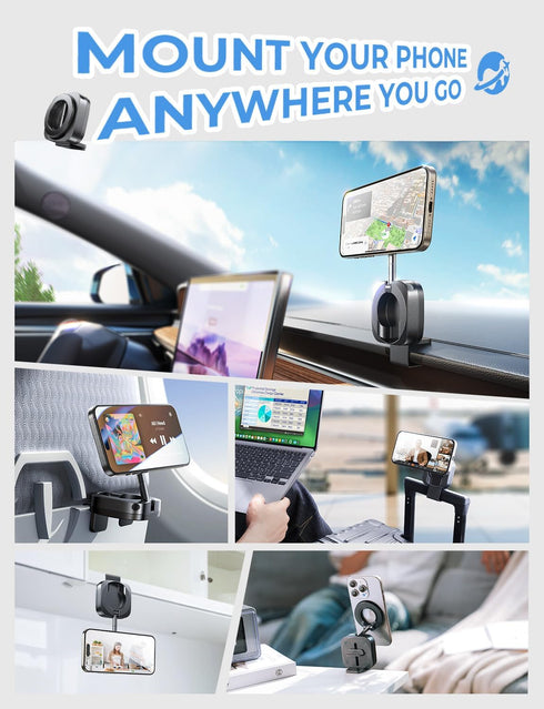 LISEN Universal Flight Airplane Phone Holder Mount for MagSafe Accessories, Handsfree Plane Phone Holder Travel