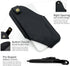 TobbinGear Left Handed Leather Cell Phone Holster with Belt Clip, Universal Leather Phone Case on Belt