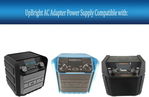 UpBright 15V AC/DC Adapter Compatible with ION Tailgater Express IPA70, Portable Bluetooth Speaker Charger