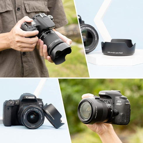 18-55mm Lens Hood Shade for Canon EF-S 18-55mm f/3.5-5.6 IS STM & RF 24-50mm f/4.5-6.3 IS STM - Replaces Canon EW-63C